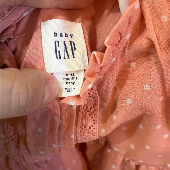 NWOT GAP Coral Baby Dress with White Dots - Picture 2 of 4